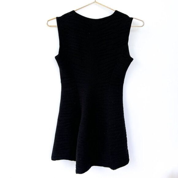 Banana Republic Black Textured Stripe Sleeveless Knit Dress Petite XS - Picture 5 of 7